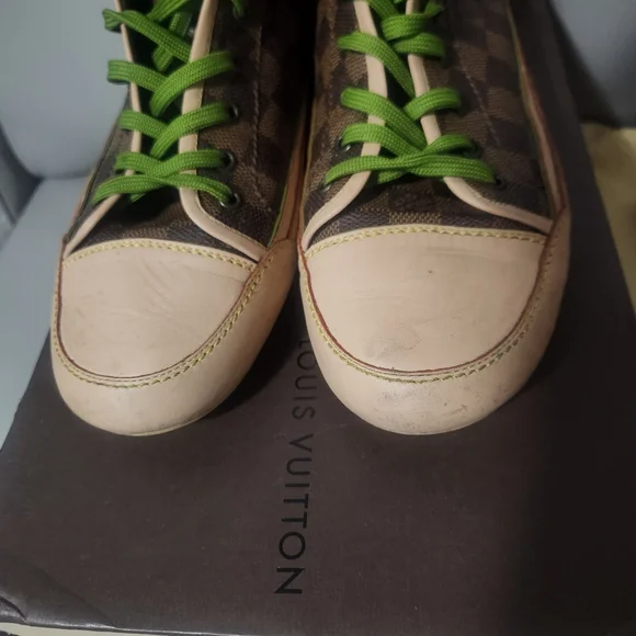 Louis Vuitton Brown Damier Ebene Canvas Leather High Top Vintage - Picture 13 of 14